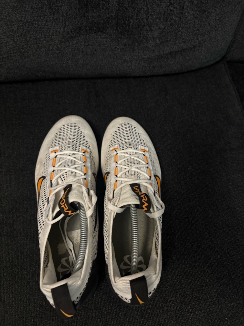 Nike Air VaporMax 2021 Flyknit White Black Orange Men’s Size 12 DM0025-101 - Picture 5 of 7